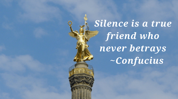 Silence is a true friend quote by Confucius